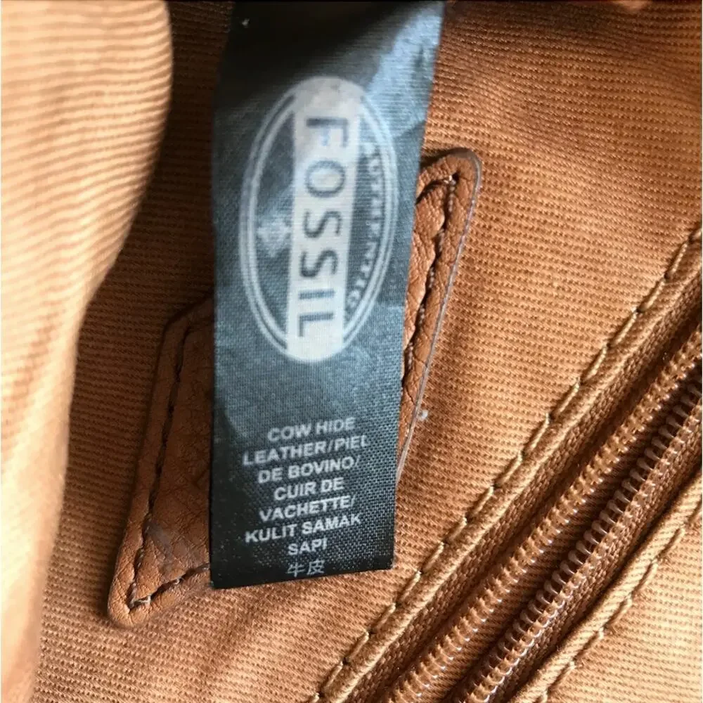 FOSSIL Molly Pebbled Cow Leather Shoulder Bag Hobo Slouchy Work Timeless Everyda